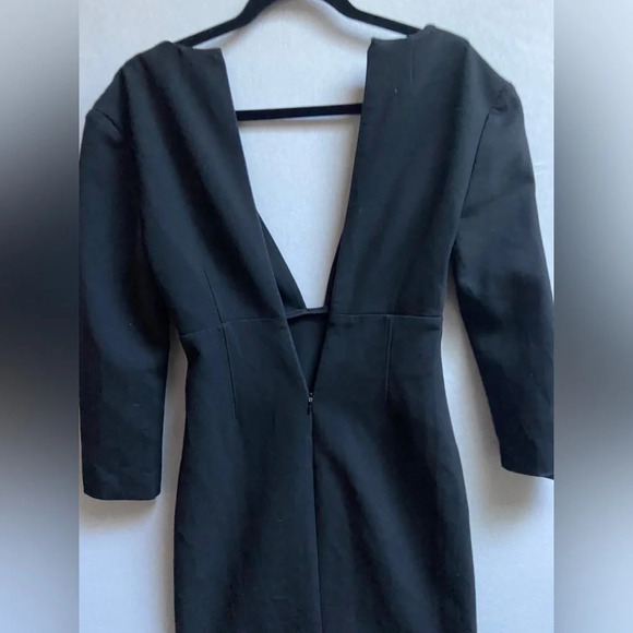 Babaton by Aritzia Masu Deep Plunge V Classic Black Midi Dress - Picture 9 of 16